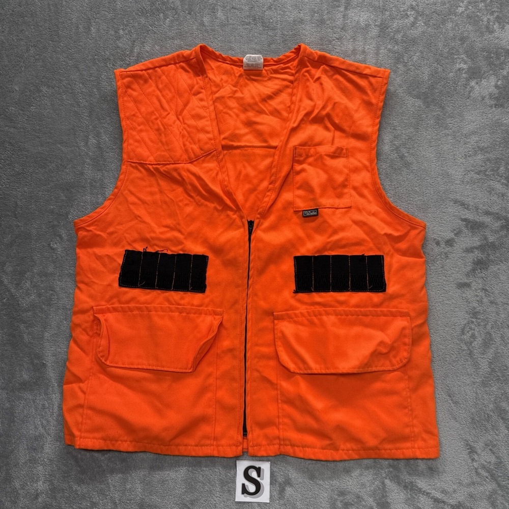 Vintage Walls Orange Hunting Shooting Vest Size L Made In USA